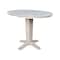 International Concepts 36 in.Round Counter Height Extension Dining Table w/12 in.Leaf and 4 Stools in Unfinished-5 Pc. Set K-36RXT-23B-S6162-4 - alternate 3